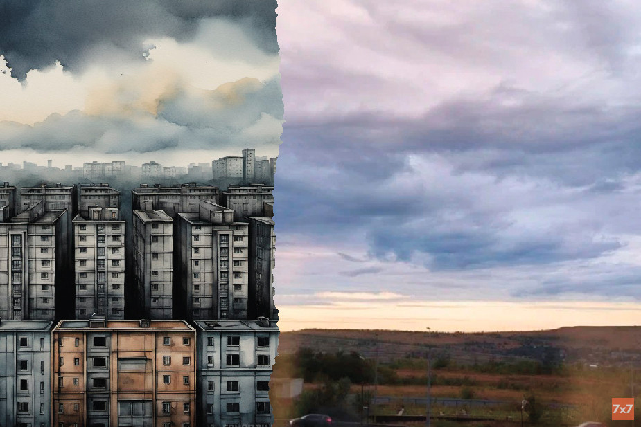 Коллаж нейросети «Генерач» и фотографии жителя Саратова Арсения Утешева