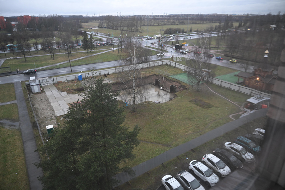 Стройплощадка храма в Пушкине, декабрь 2025 года