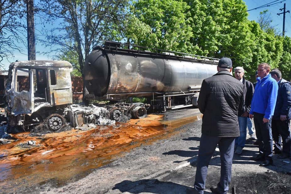 Сгоревшая фура Василия Мерзликина