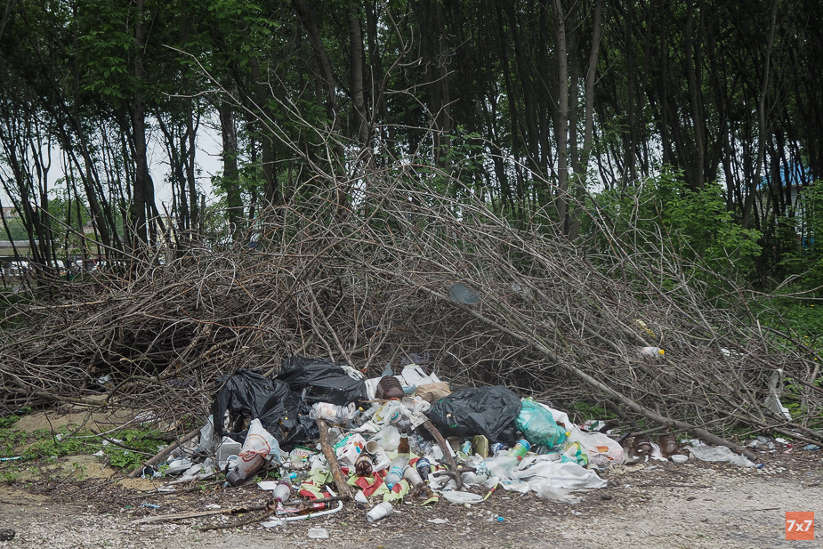усор в лесопарке