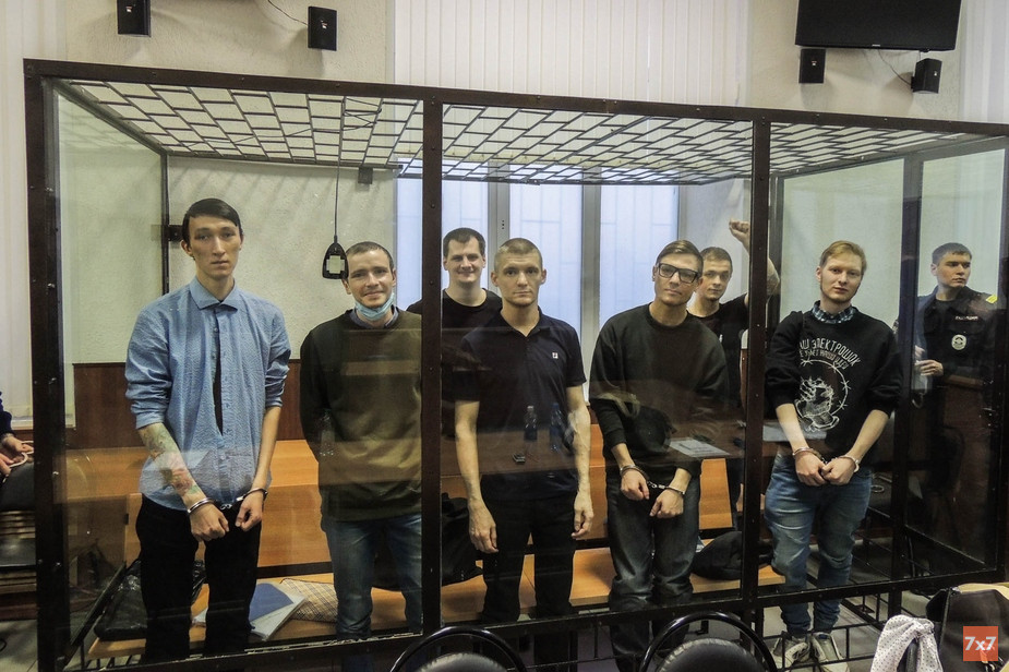 Фигуранты дела «Сети»** во время одного из заседаний суда, январь 2020 года