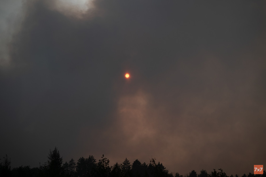 Солнце, скрытое дымом во время пожаров в Марий Эл в августе 2021 года. Фото Павла Старикова