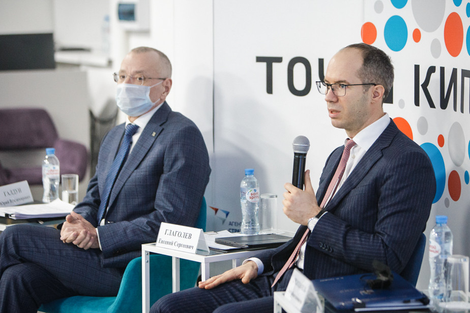 Евгений Глаголев с мэром Белгорода Юрием Галдуном