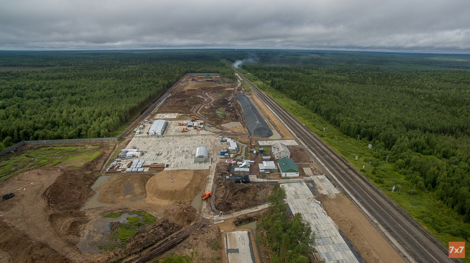 Стройплощадка полигона отходов в июле 2019 года