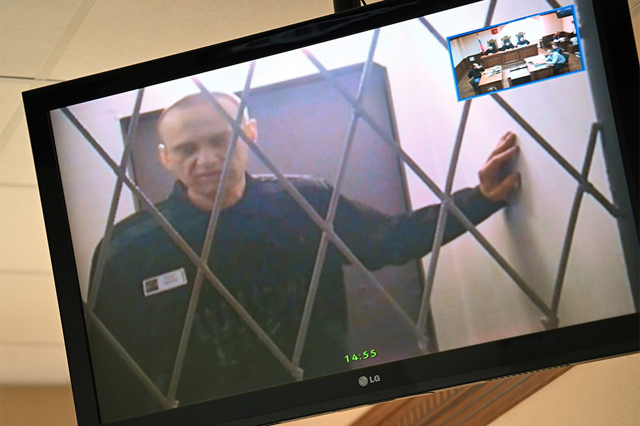 Алексей Навальный на судебном заседании по видеосвязи, 11 января 2024 года