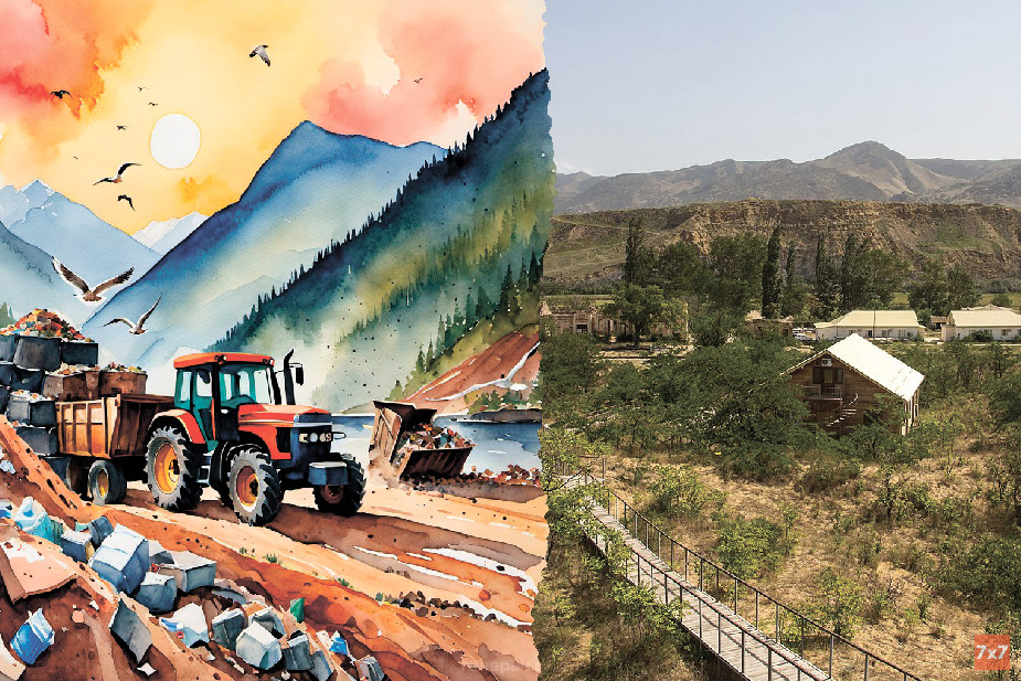 Коллаж нейросети «Генерач» и фото «Выход с барханов» Slavyanochka / Wikimedia (CC BY-SA 4.0)