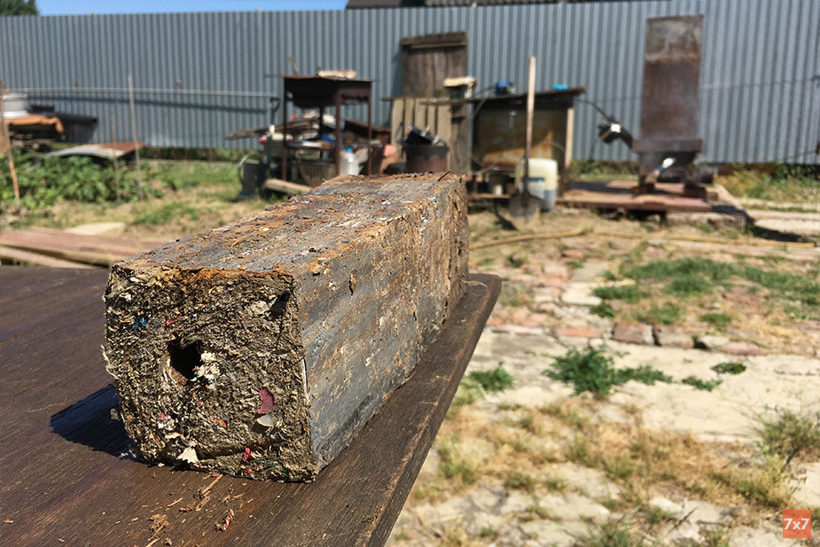 Брикет из бытового мусора