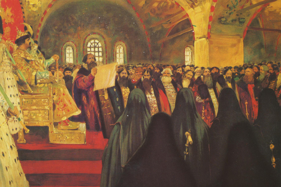Картина Сергея Иванова «Земский собор», 1908 год. Источник: bugaeff.ru