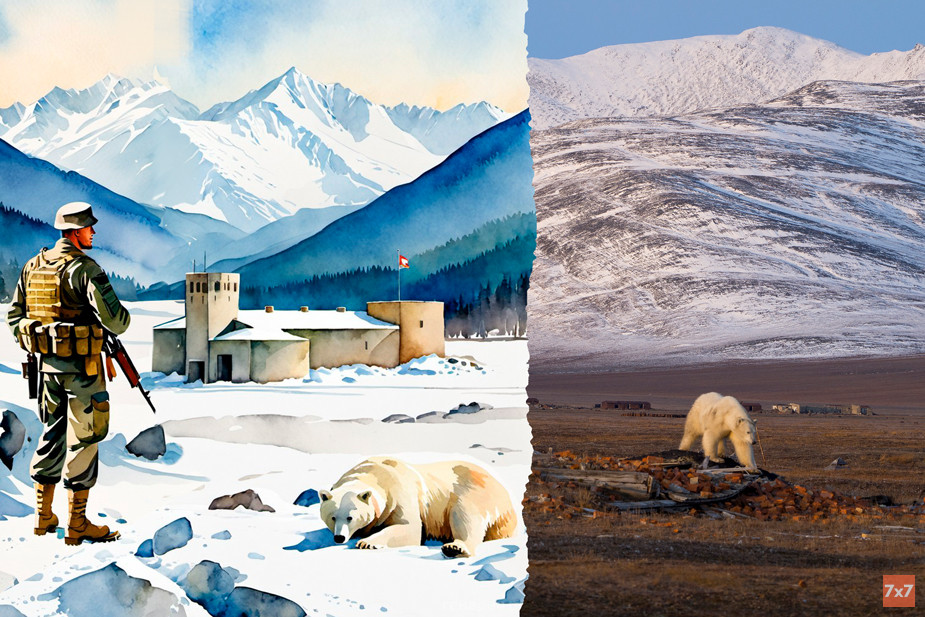 Коллаж нейросети «Генерач» и фото «Нежданные гости» Анастасии Петуховой / Wikimedia (CC BY-SA 4.0)