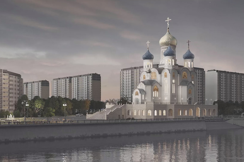 Эскиз храма в Юбилейном микрорайоне Краснодара. Источник: Кубанская митрополия / VK https://vk.com/wall-131073586_6098